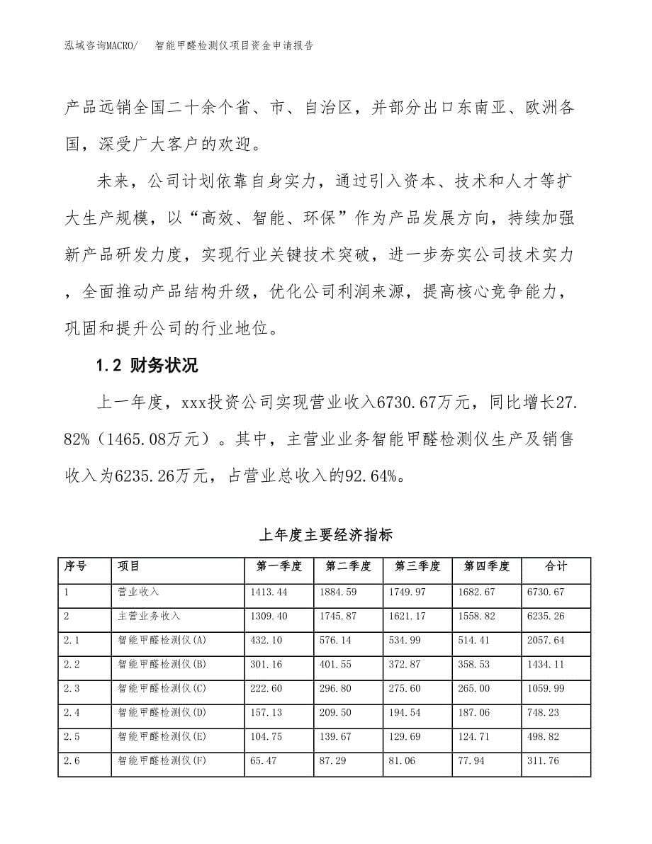 智能甲醛检测仪项目资金申请报告.docx_第5页