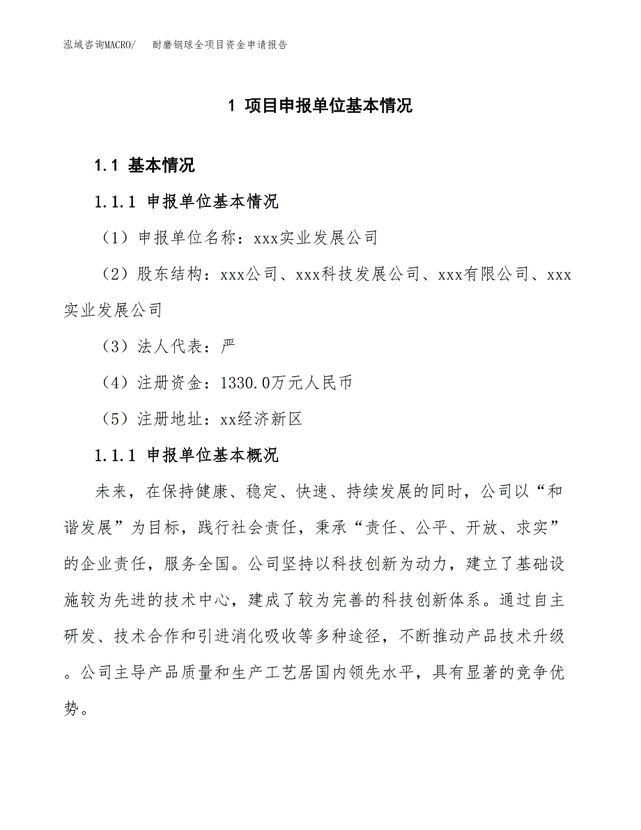 耐磨钢球全项目资金申请报告.docx_第3页