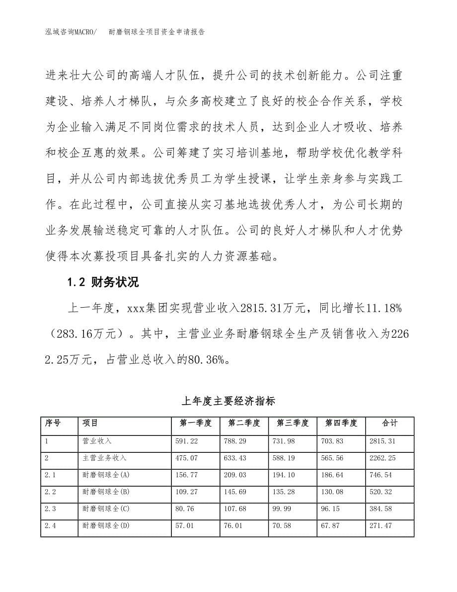 耐磨钢球全项目资金申请报告.docx_第5页