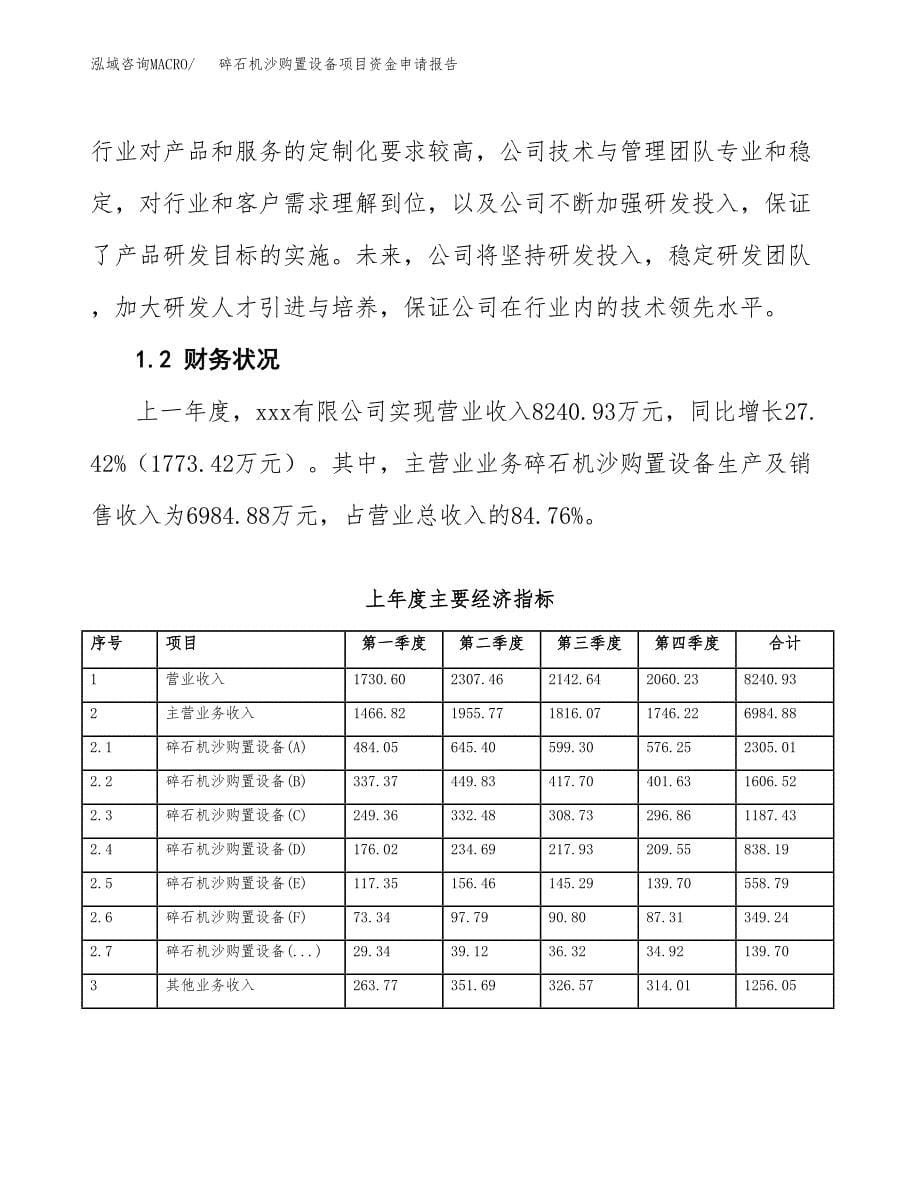 碎石机沙购置设备项目资金申请报告.docx_第5页