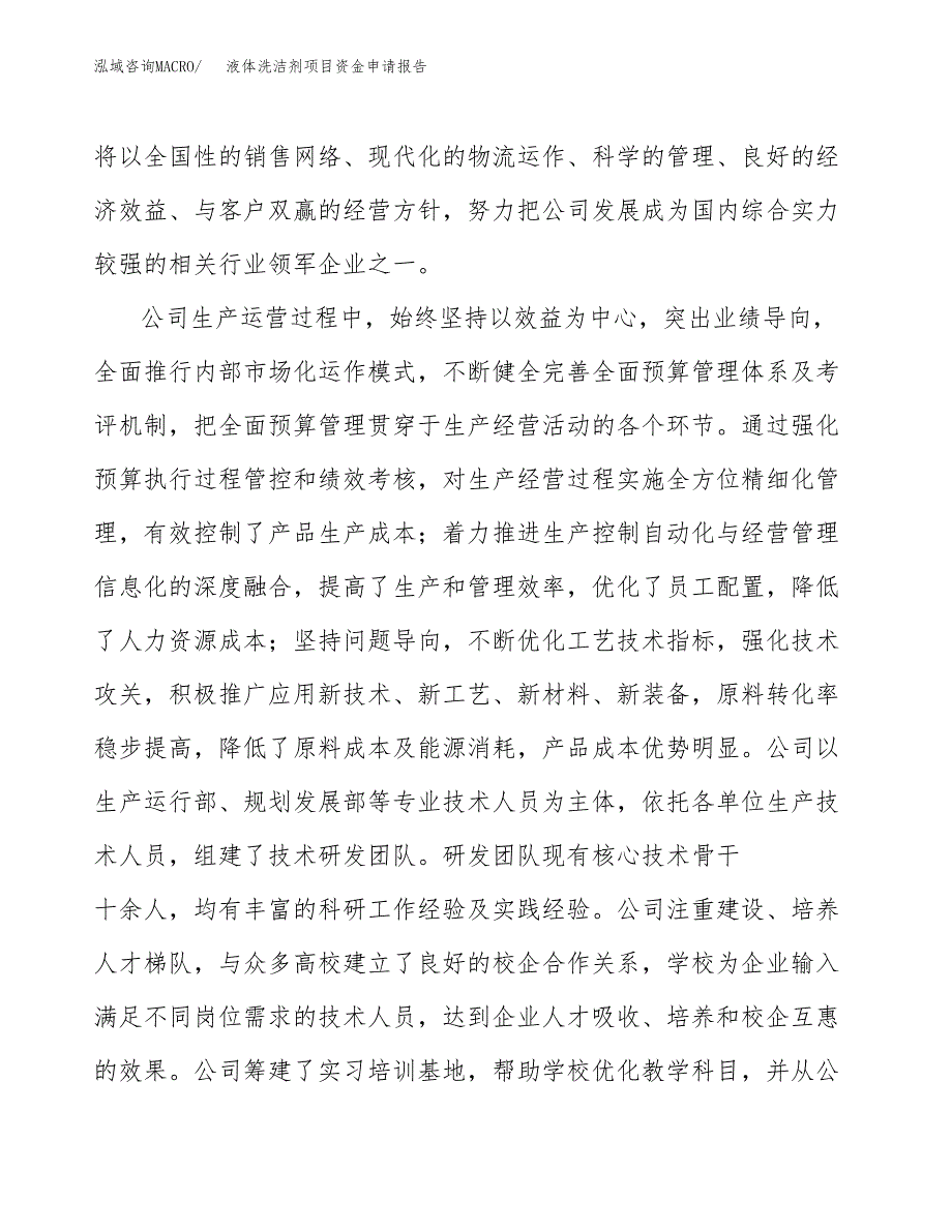 液体洗洁剂项目资金申请报告.docx_第4页