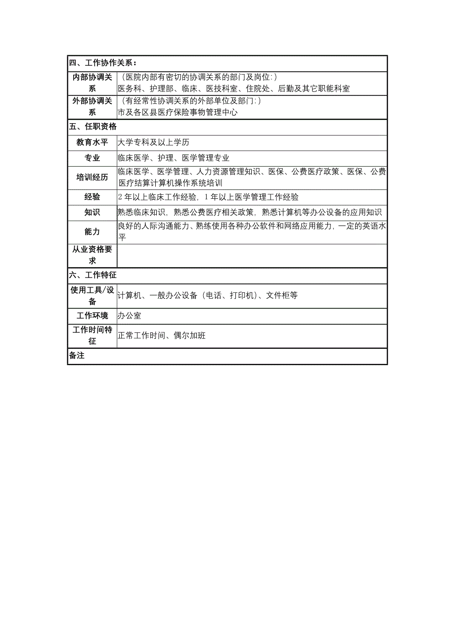 医疗保险办公室大额处方岗位说明书【地坛医院】_第2页