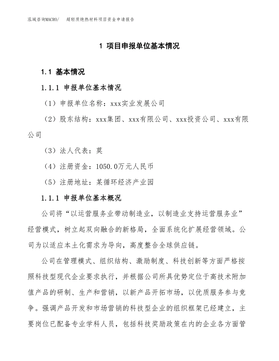 超轻质绝热材料项目资金申请报告.docx_第3页