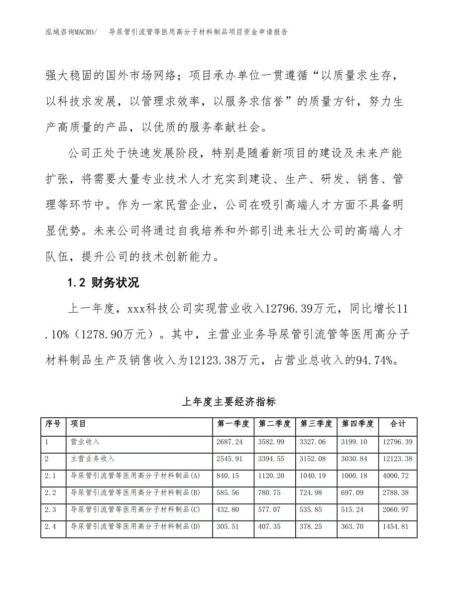 导尿管引流管等医用高分子材料制品项目资金申请报告.docx_第4页