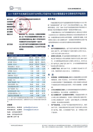 2019年南平市武夷新区投资开发有限公司城市地下综合管廊建设专项债券信用评级报告及跟踪评级安排