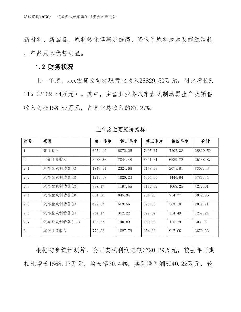 汽车盘式制动器项目资金申请报告.docx_第5页