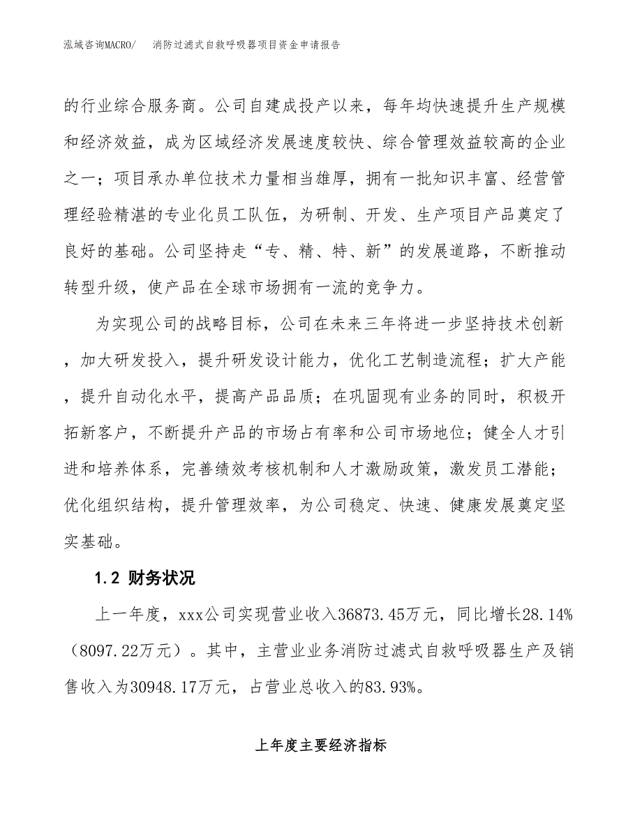 消防过滤式自救呼吸器项目资金申请报告.docx_第4页