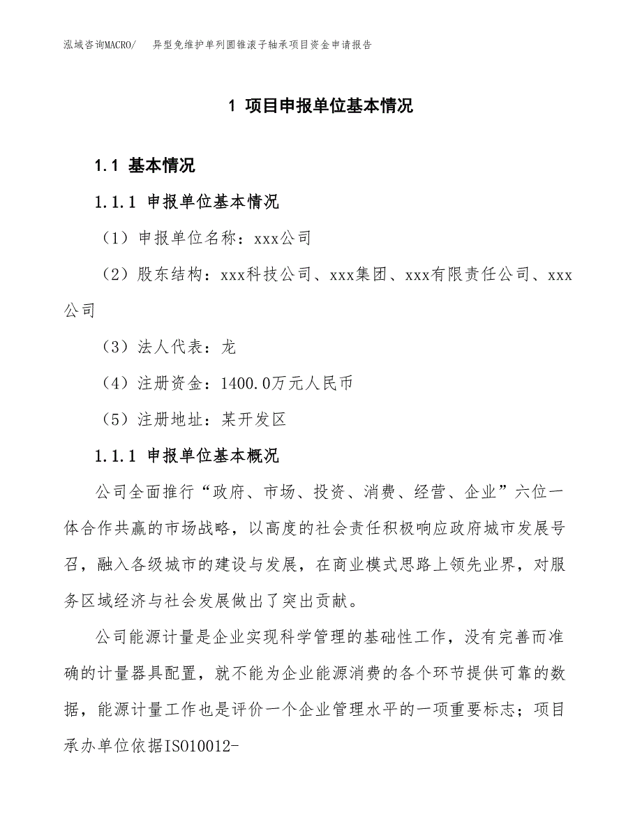 异型免维护单列圆锥滚子轴承项目资金申请报告.docx_第3页