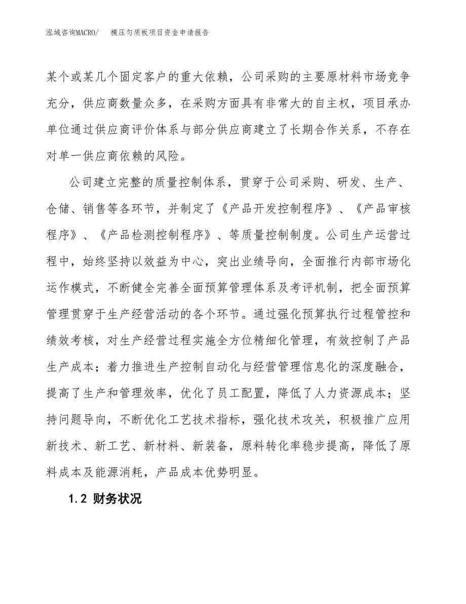 模压匀质板项目资金申请报告.docx_第5页