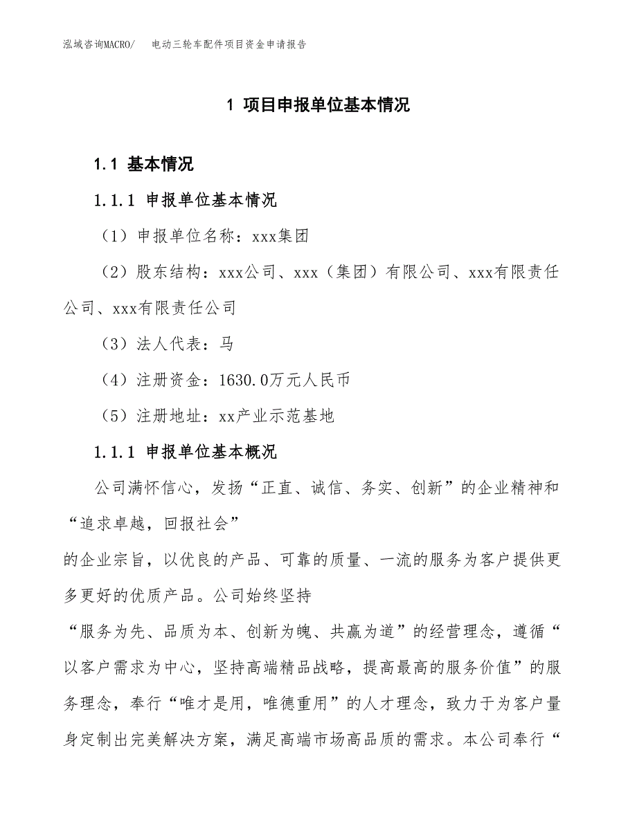 电动三轮车配件项目资金申请报告.docx_第3页