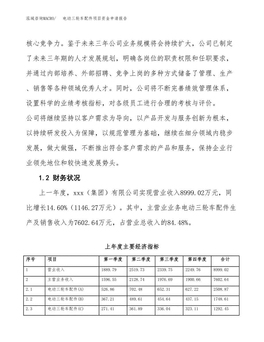 电动三轮车配件项目资金申请报告.docx_第5页