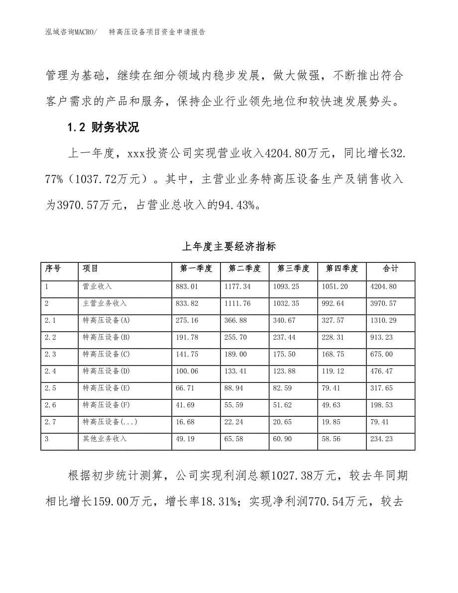 特高压设备项目资金申请报告.docx_第5页