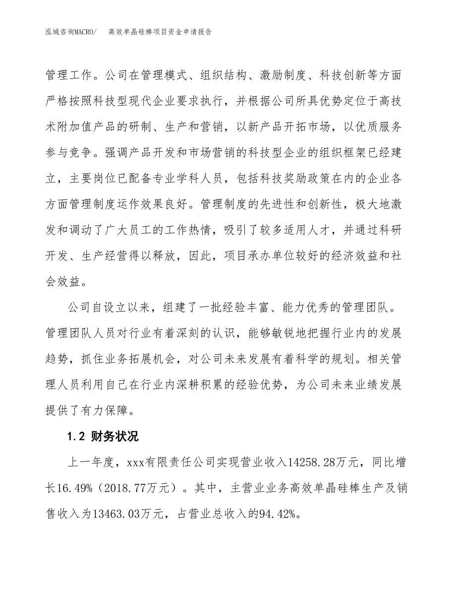 高效单晶硅棒项目资金申请报告.docx_第5页