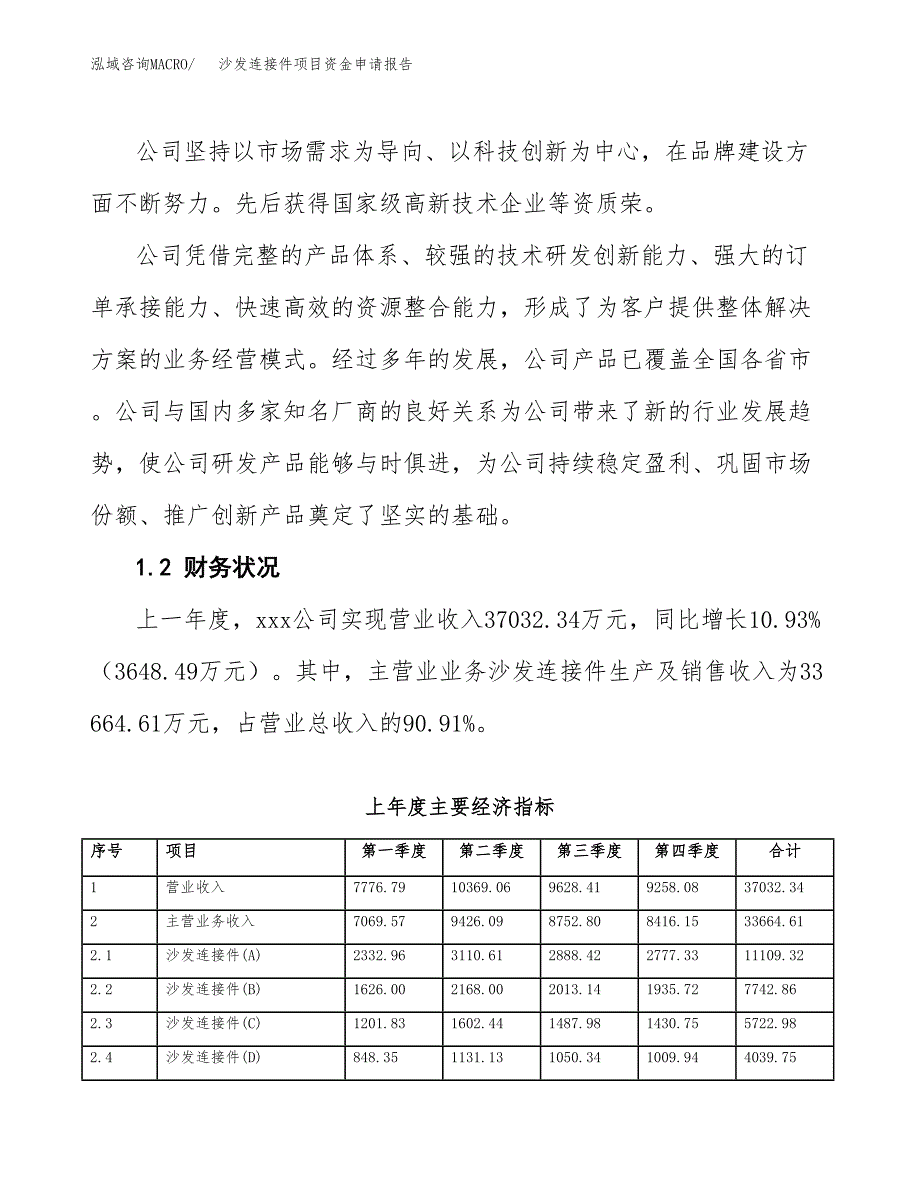 沙发连接件项目资金申请报告.docx_第4页