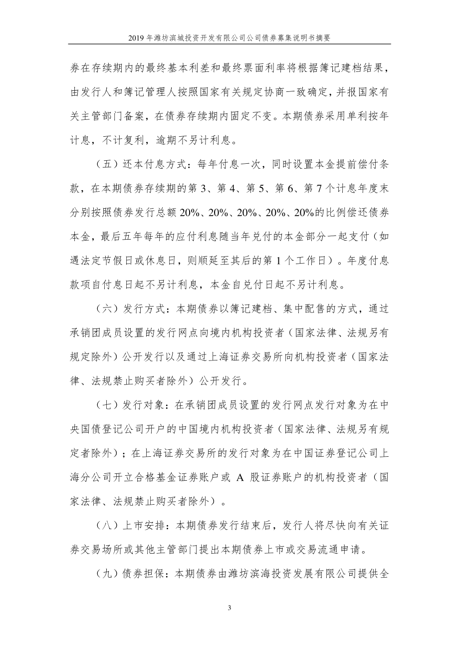 2019潍坊滨城投资开发有限公司公司债券募集说明书摘要_第3页