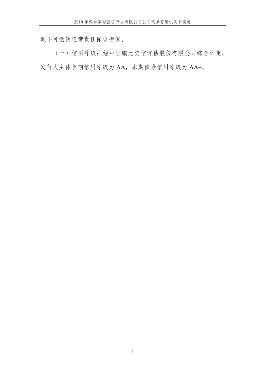 2019潍坊滨城投资开发有限公司公司债券募集说明书摘要_第4页