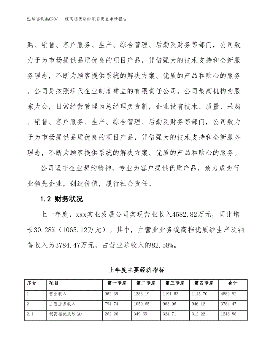 锭高档优质纱项目资金申请报告.docx_第4页