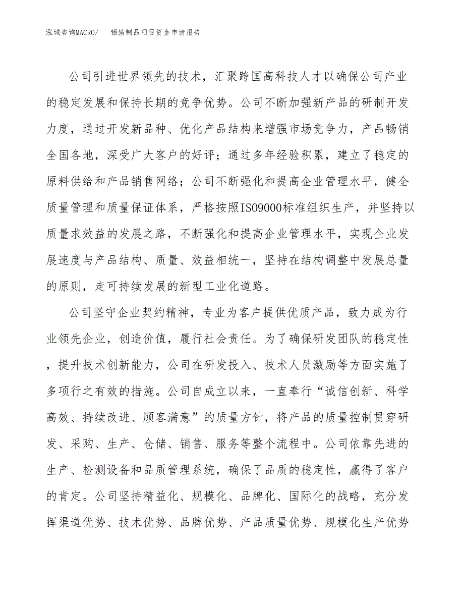 铝箔制品项目资金申请报告.docx_第4页