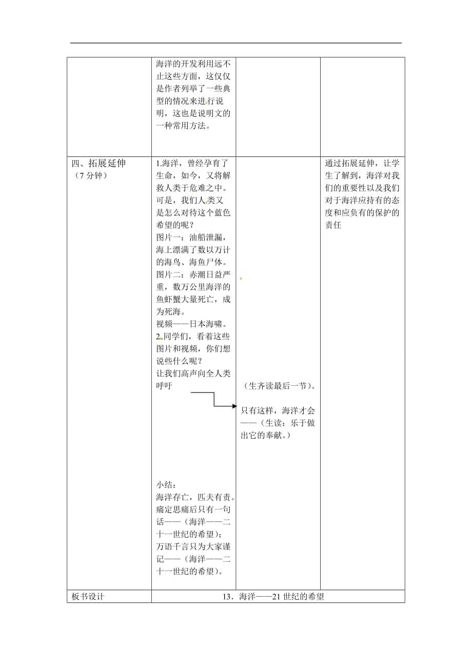 六年级下册语文教案13.海洋21世纪的希望苏教版_第5页