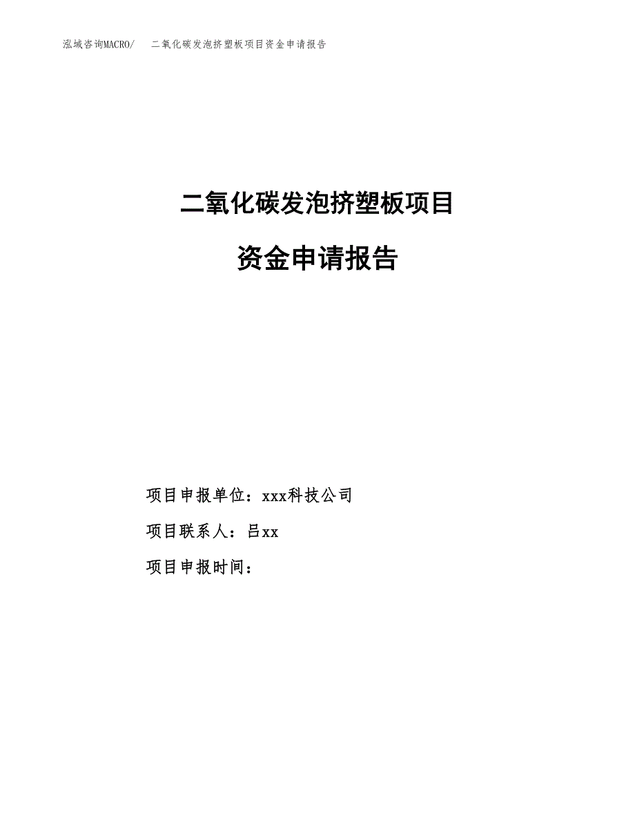 二氧化碳发泡挤塑板项目资金申请报告.docx_第1页