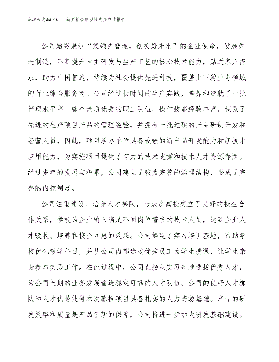 新型粘合剂项目资金申请报告.doc_第4页