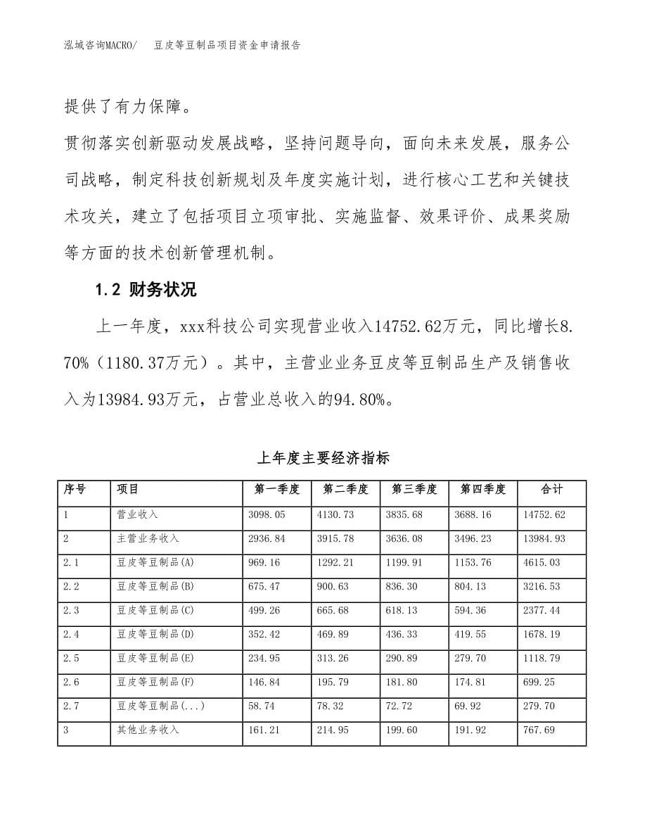 豆皮等豆制品项目资金申请报告.docx_第5页