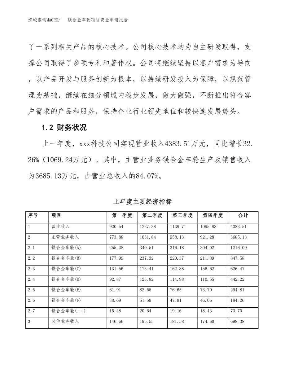 镁合金车轮项目资金申请报告.docx_第5页