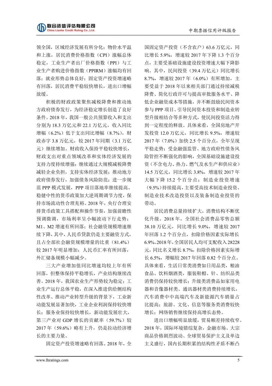 阳江市恒财城市投资控股有限公司2019第一期中期票据信用评级报告(更新)_第5页