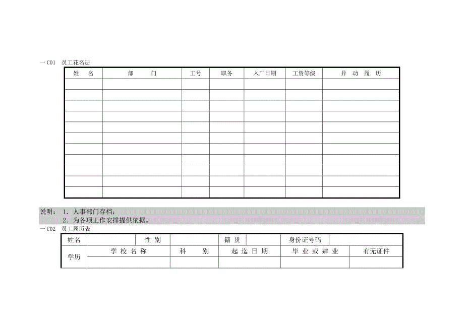 人事管理表格 -C横表格C_第1页