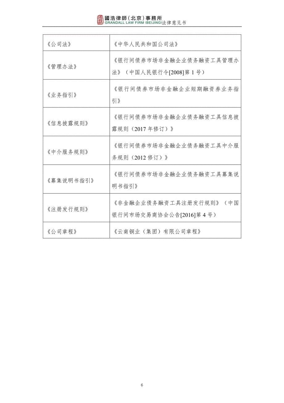 云南铜业(集团)有限公司2019第一期短期融资券法律意见书_第5页