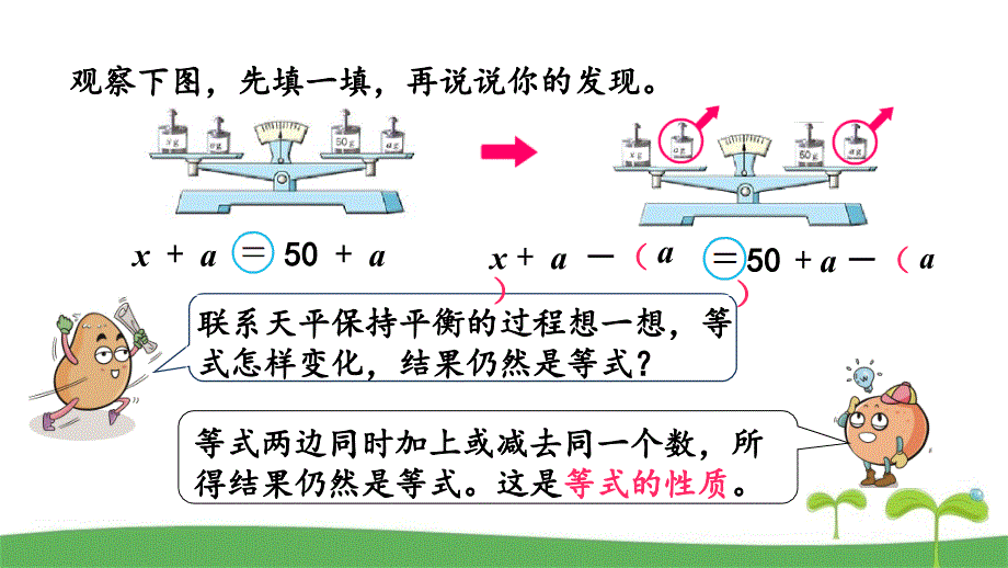 苏教版五下数学1.2用等式性质解方程（1）课件_第4页