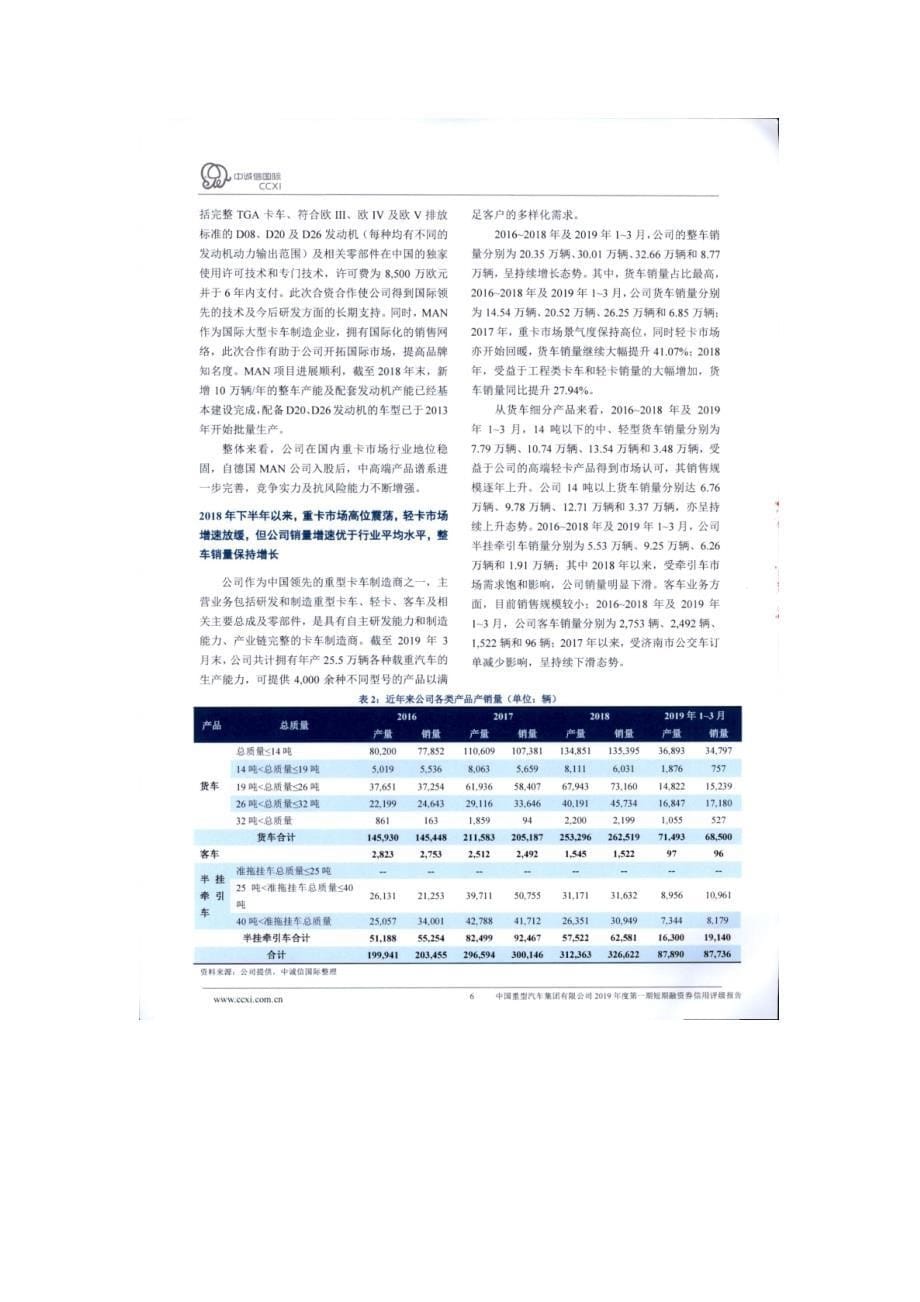 中国重型汽车集团有限公司2019第一期短期融资券债项信用评级报告及跟踪评级安排_第5页