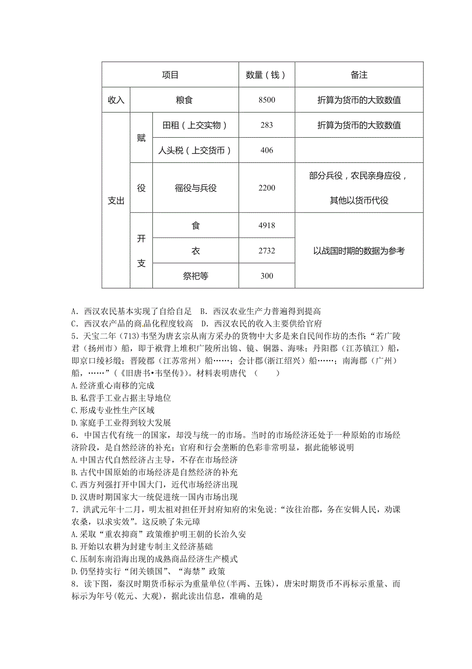 浙江省高一历史下学期期中试题.doc_第2页