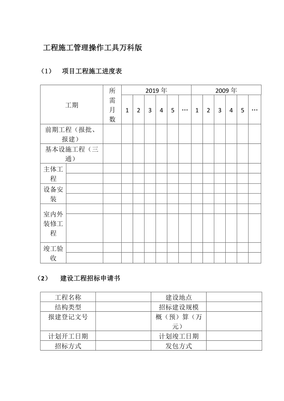 工程施工管理操作工具万科版_第1页