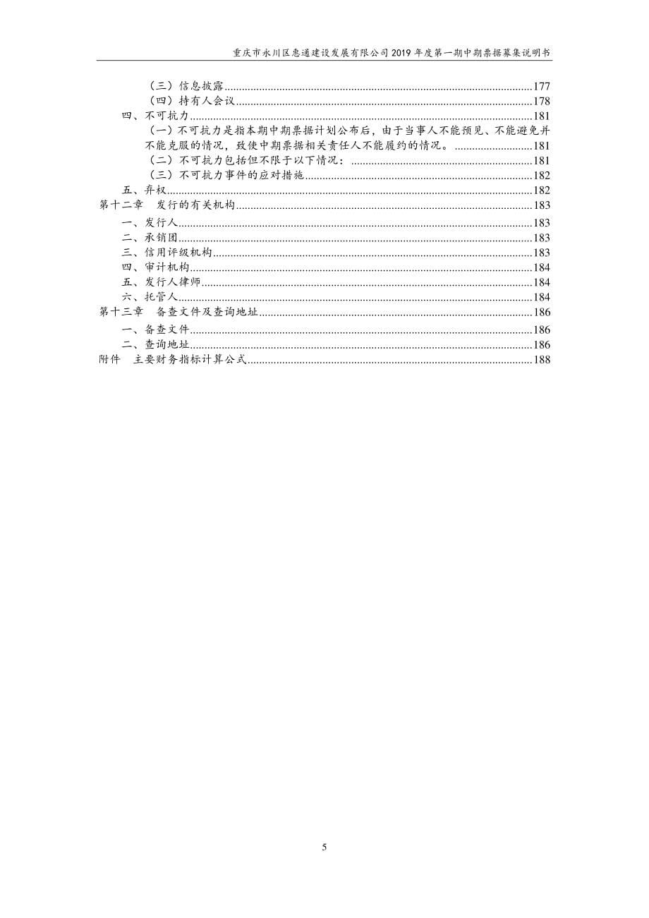 重庆市永川区惠通建设发展有限公司2019第一期中期票据募集说明书_第5页