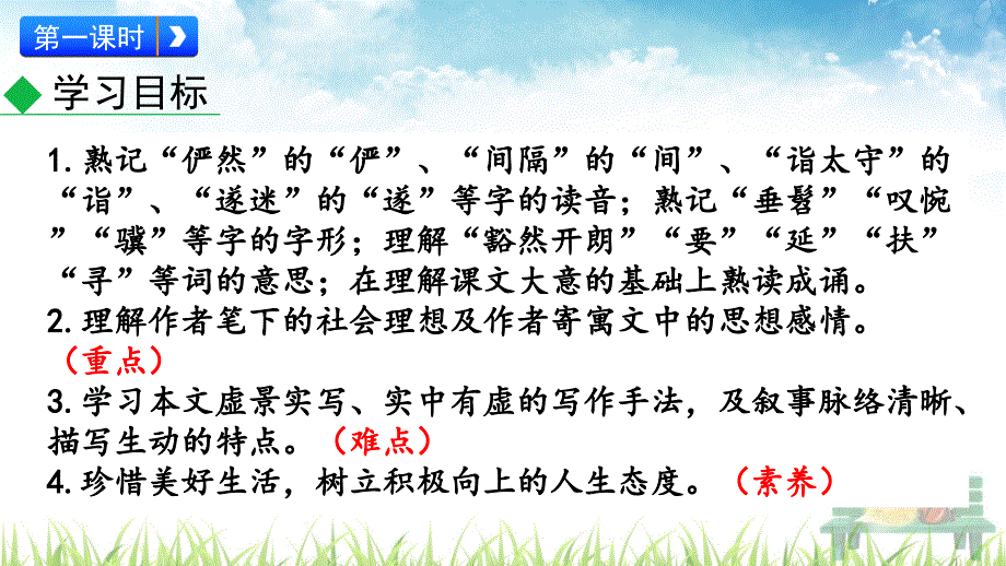 新人教版语文八年级下册《 桃花源记》课件_第3页