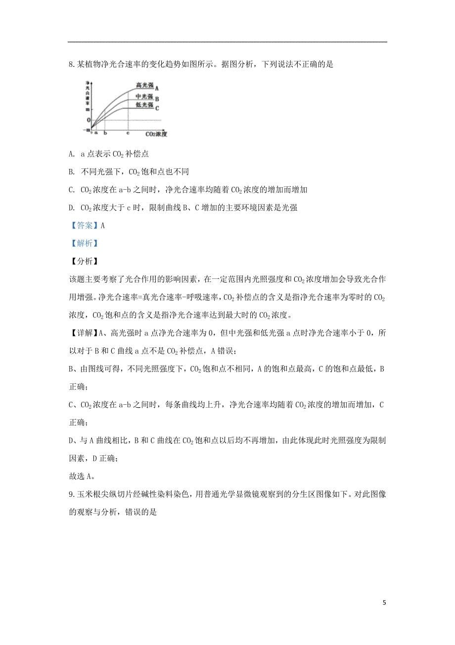 北京市十五中2020届高三生物上学期期中试题（含解析）_第5页