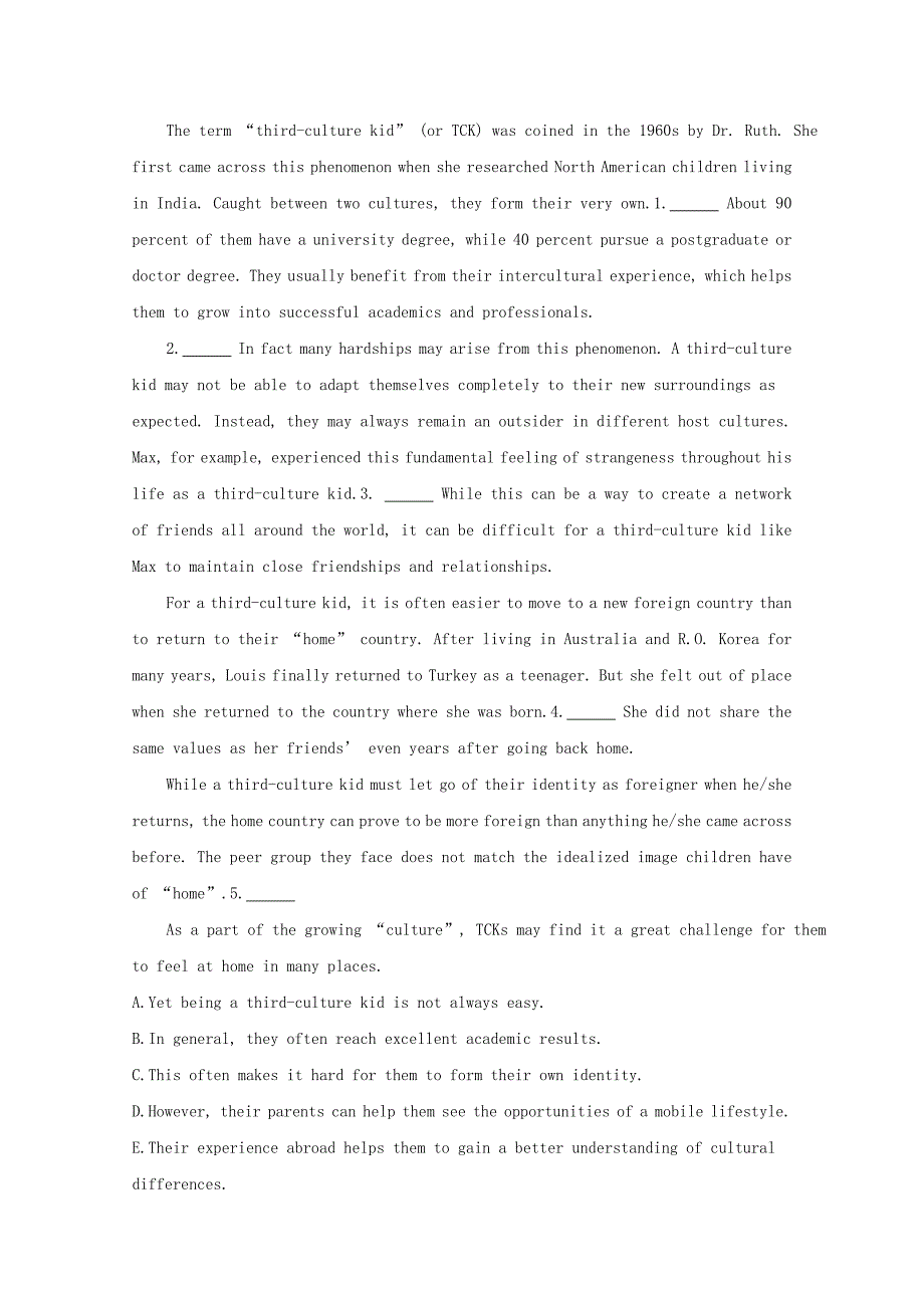 福建省泉州市永县第二中学高三英语第一轮能力提升题组训练 必修2 Unit 6（A） Word含答案.doc_第3页