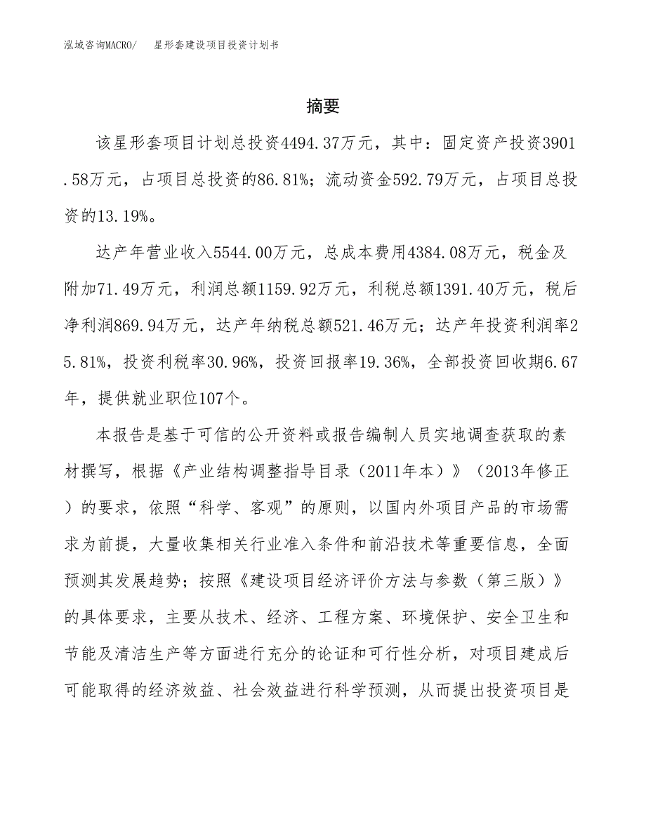 星形套建设项目投资计划书(汇报材料).docx_第2页