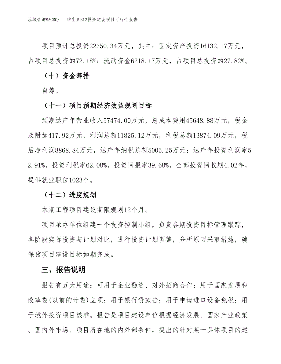 关于维生素B12投资建设项目可行性报告（立项申请）.docx_第4页