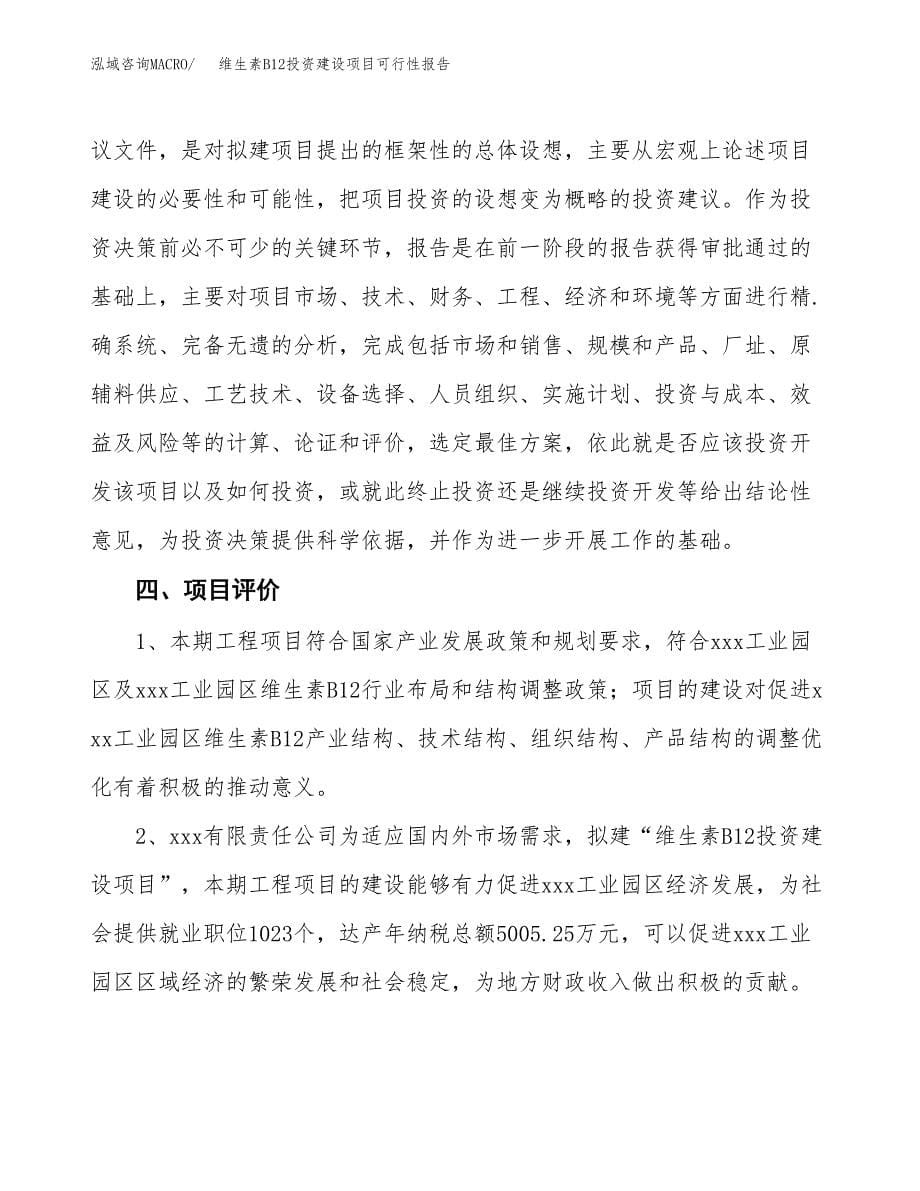 关于维生素B12投资建设项目可行性报告（立项申请）.docx_第5页