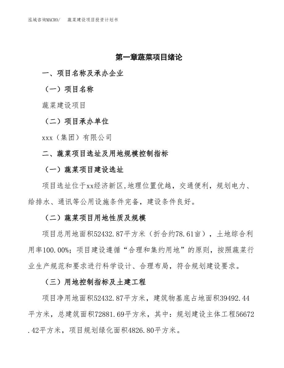 蔬菜建设项目投资计划书(汇报材料).docx_第5页