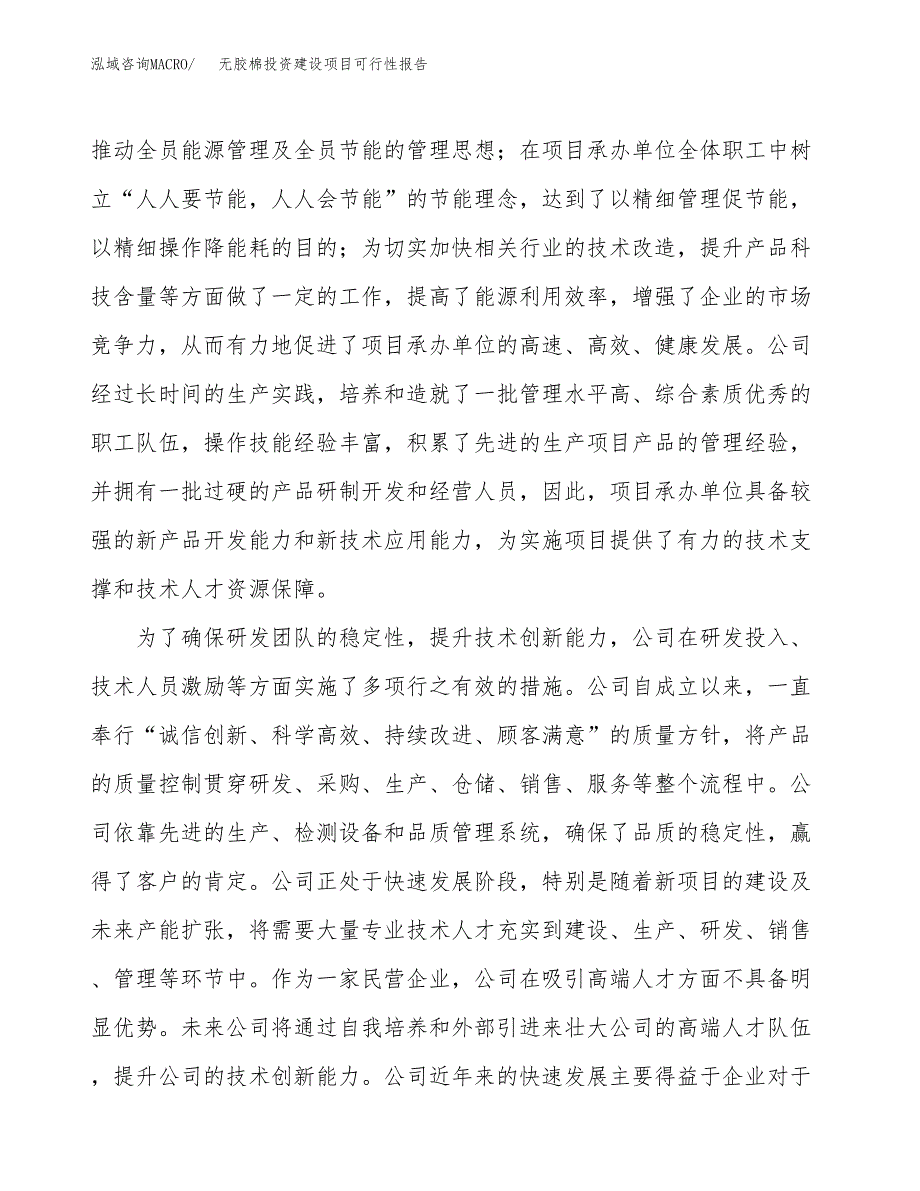 关于无胶棉投资建设项目可行性报告（立项申请）.docx_第2页