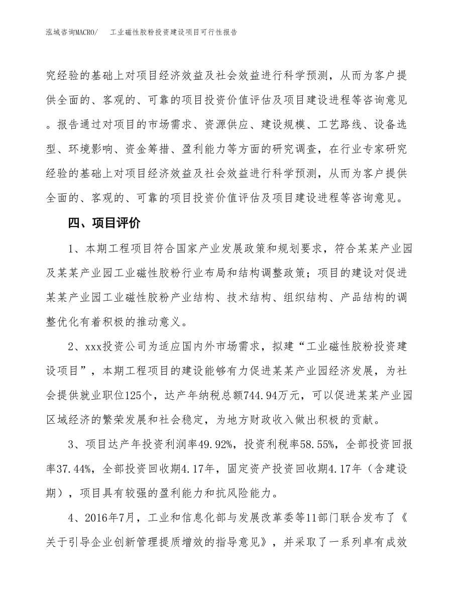 关于工业磁性胶粉投资建设项目可行性报告（立项申请）.docx_第5页