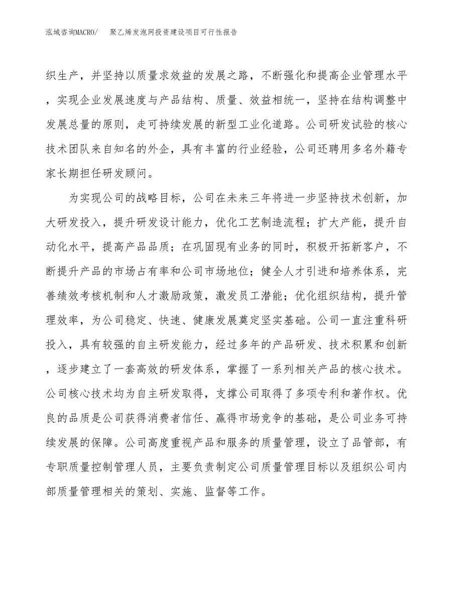 关于聚乙烯发泡网投资建设项目可行性报告（立项申请）.docx_第2页