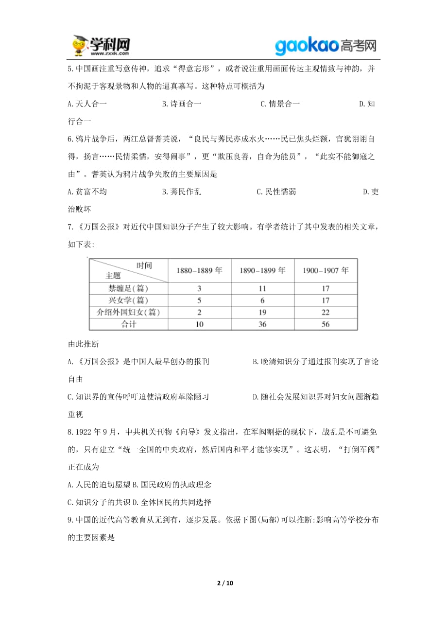 历年高考真题——江苏历史高考试题_第2页