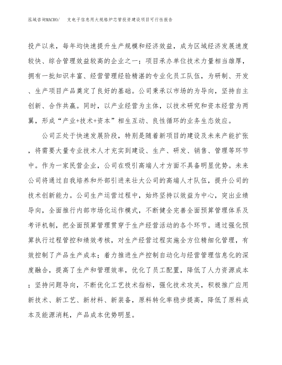 关于支电子信息用大规格炉芯管投资建设项目可行性报告（立项申请）.docx_第2页