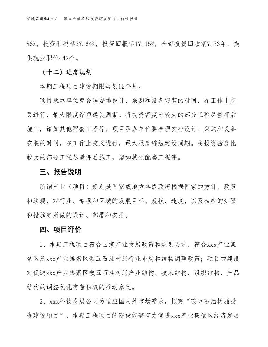 关于碳五石油树脂投资建设项目可行性报告（立项申请）.docx_第5页