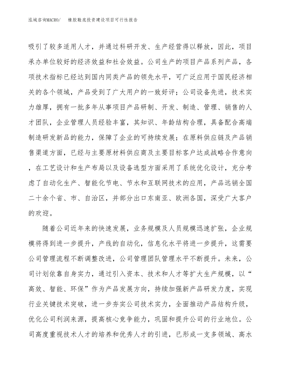 关于橡胶鞋底投资建设项目可行性报告（立项申请）.docx_第2页