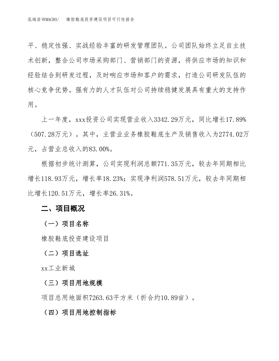 关于橡胶鞋底投资建设项目可行性报告（立项申请）.docx_第3页